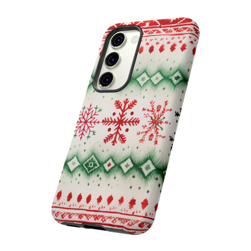 Icelandic Watercolor inspired by Christmas Sweaters - Impact Resistant Phone Case